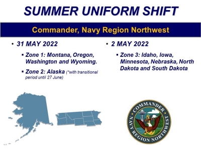 Commander, Navy Region Northwest Summer Uniform Shift
